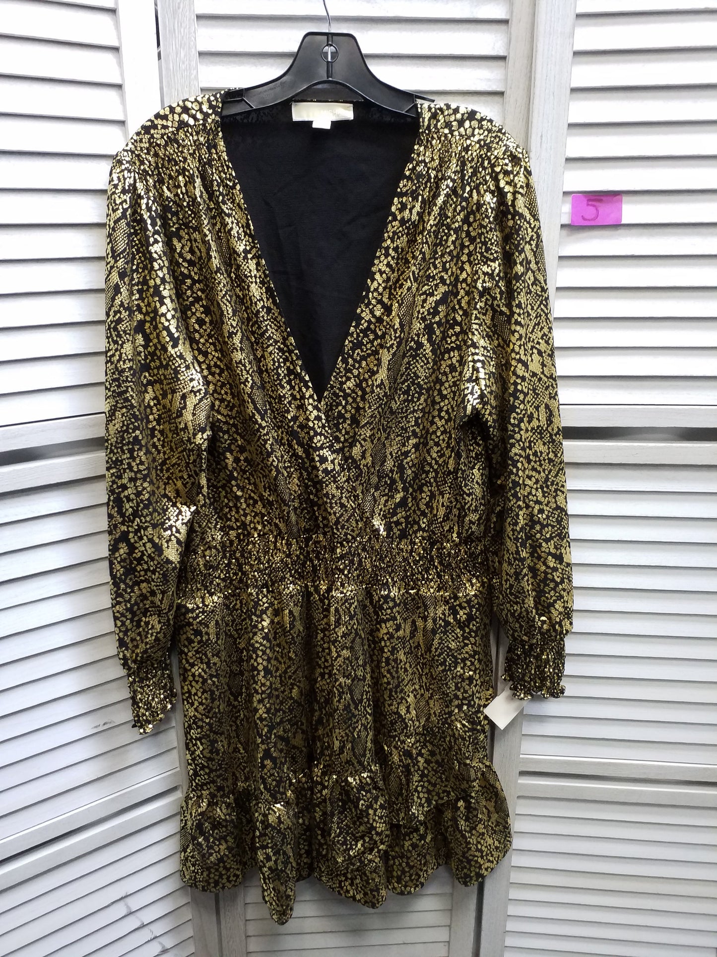 Gold Dress Casual Short Michael By Michael Kors, Size 2x