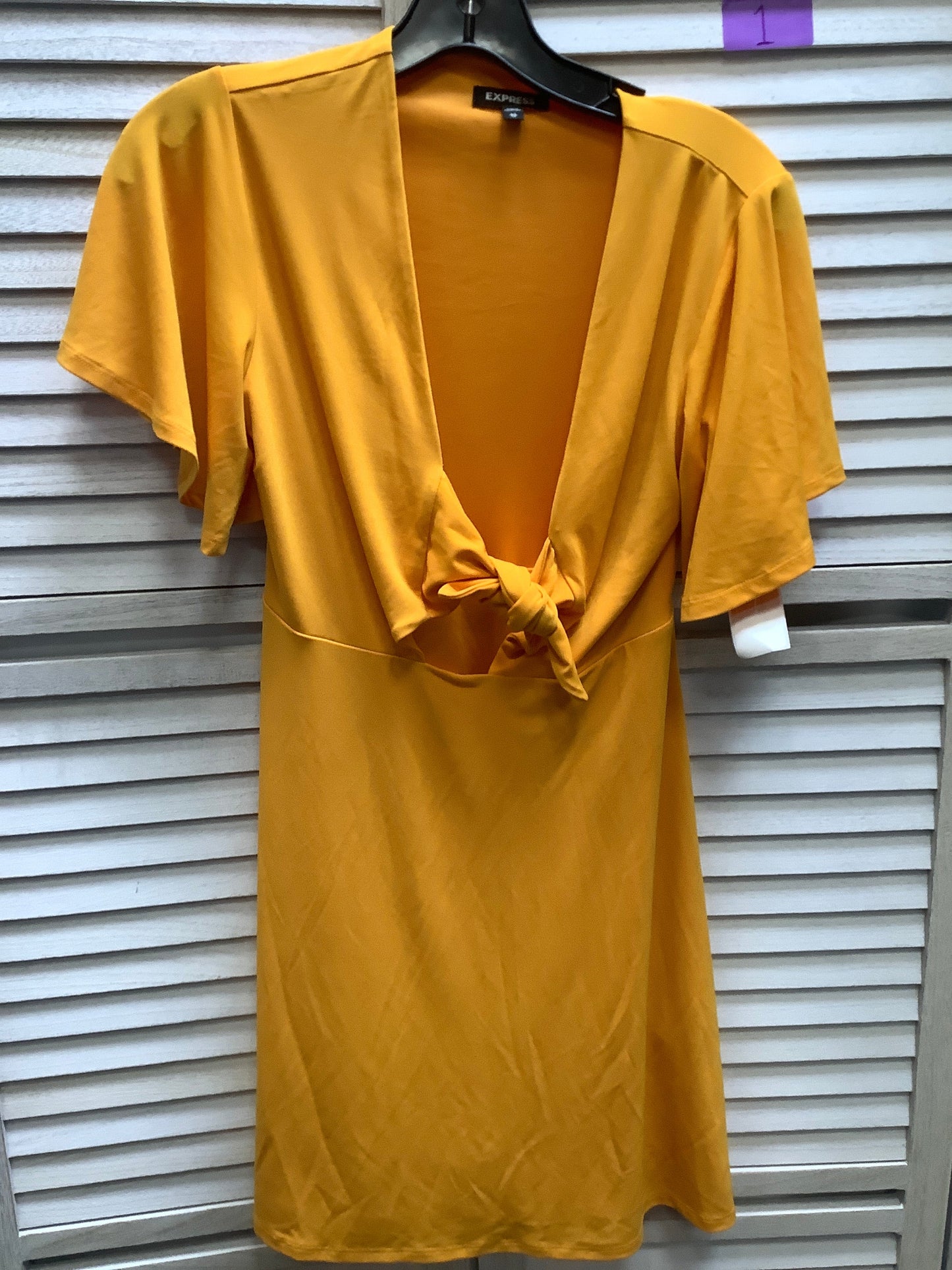 Yellow Dress Casual Short Express, Size Xs