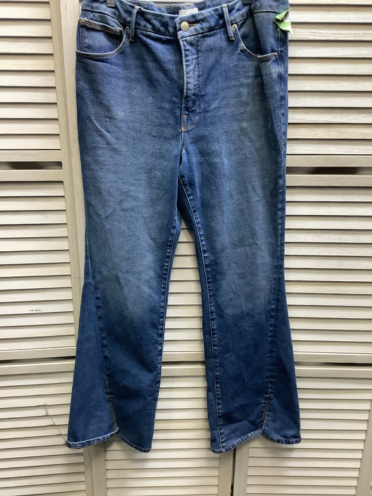 Blue Denim Jeans Boot Cut Good American, Size 14