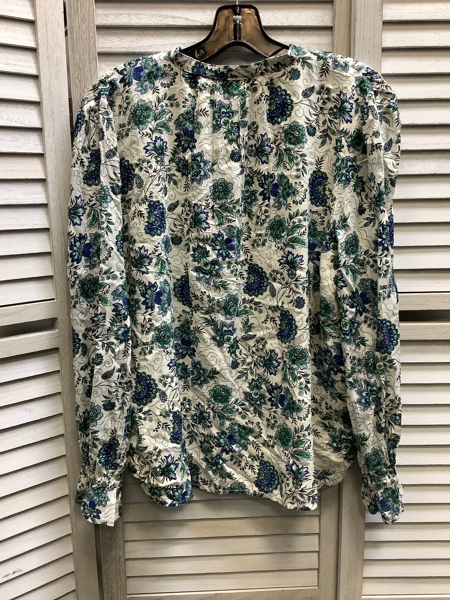 Floral Print Top Long Sleeve Loft, Size L