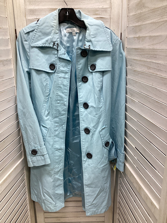 Coat Trench Coat By New York And Co In Blue, Size: M