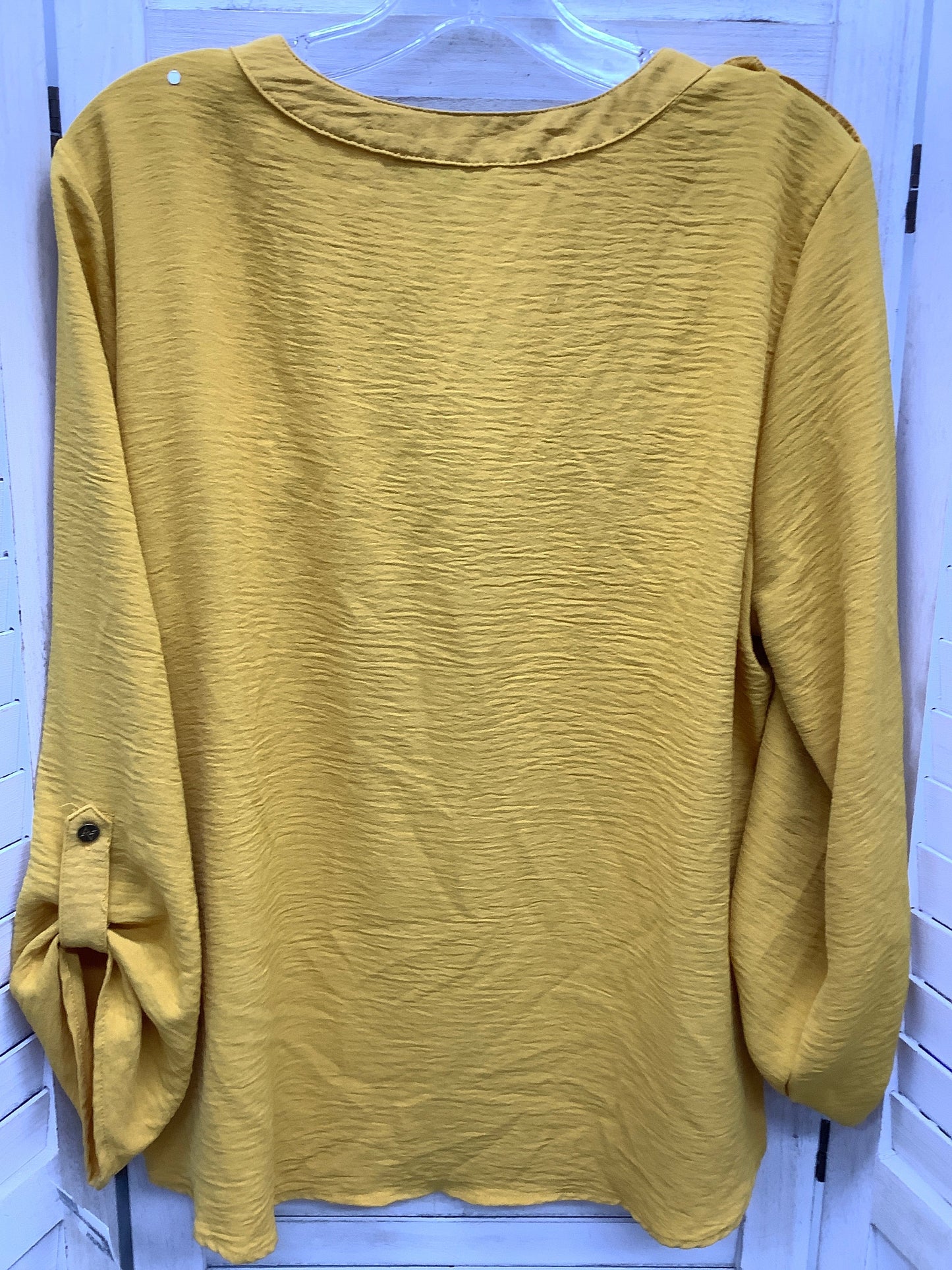 Yellow Top Long Sleeve Adrienne Vittadini, Size L