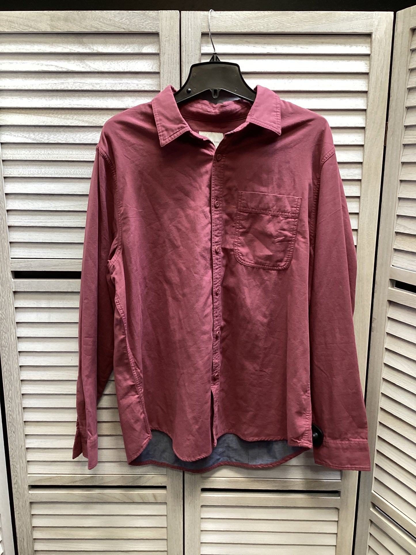 Jacket Shirt By American Eagle In Pink, Size: L