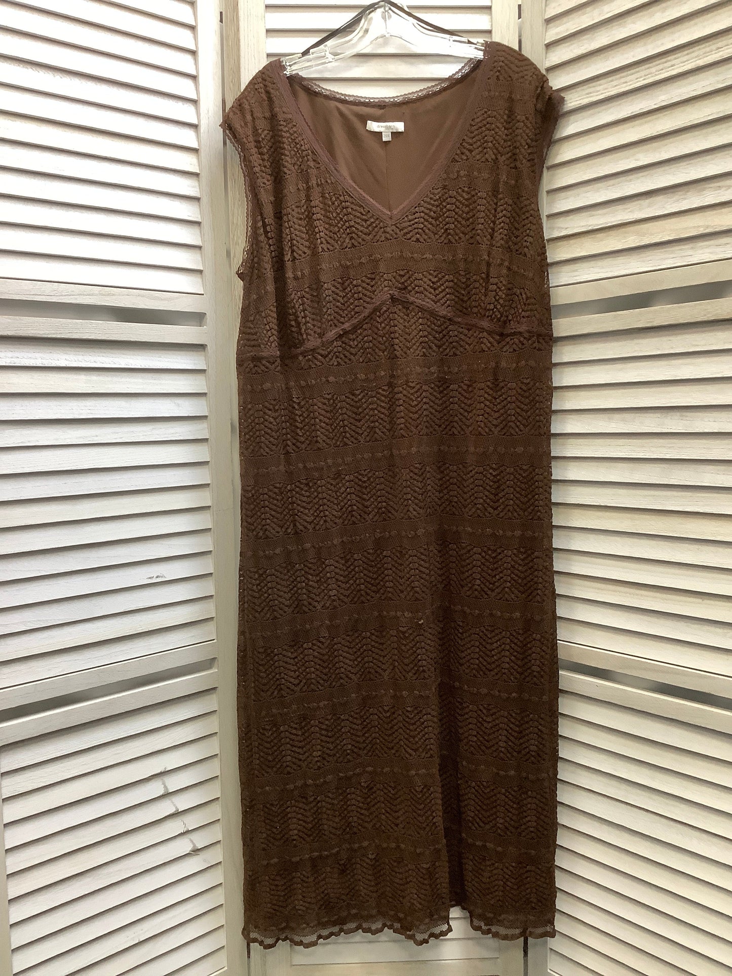 Brown Dress Casual Midi Dressbarn, Size 24