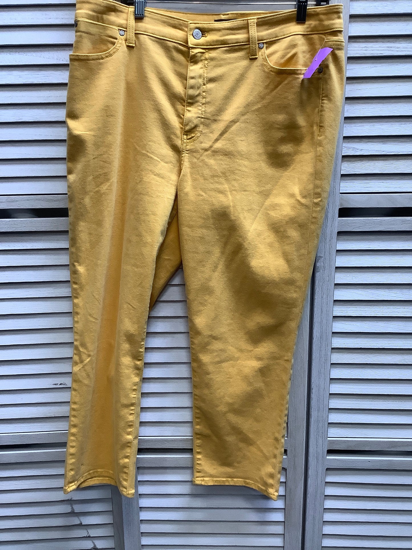 Yellow Denim Jeans Skinny Talbots, Size 14