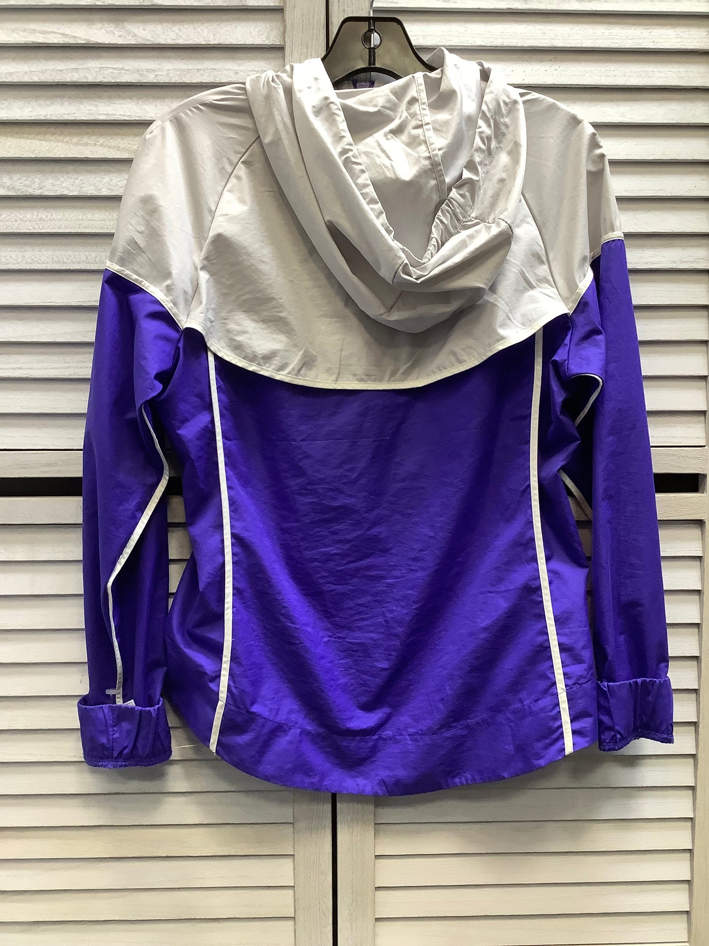 Jacket Windbreaker By Nike In Purple & White, Size: Xs