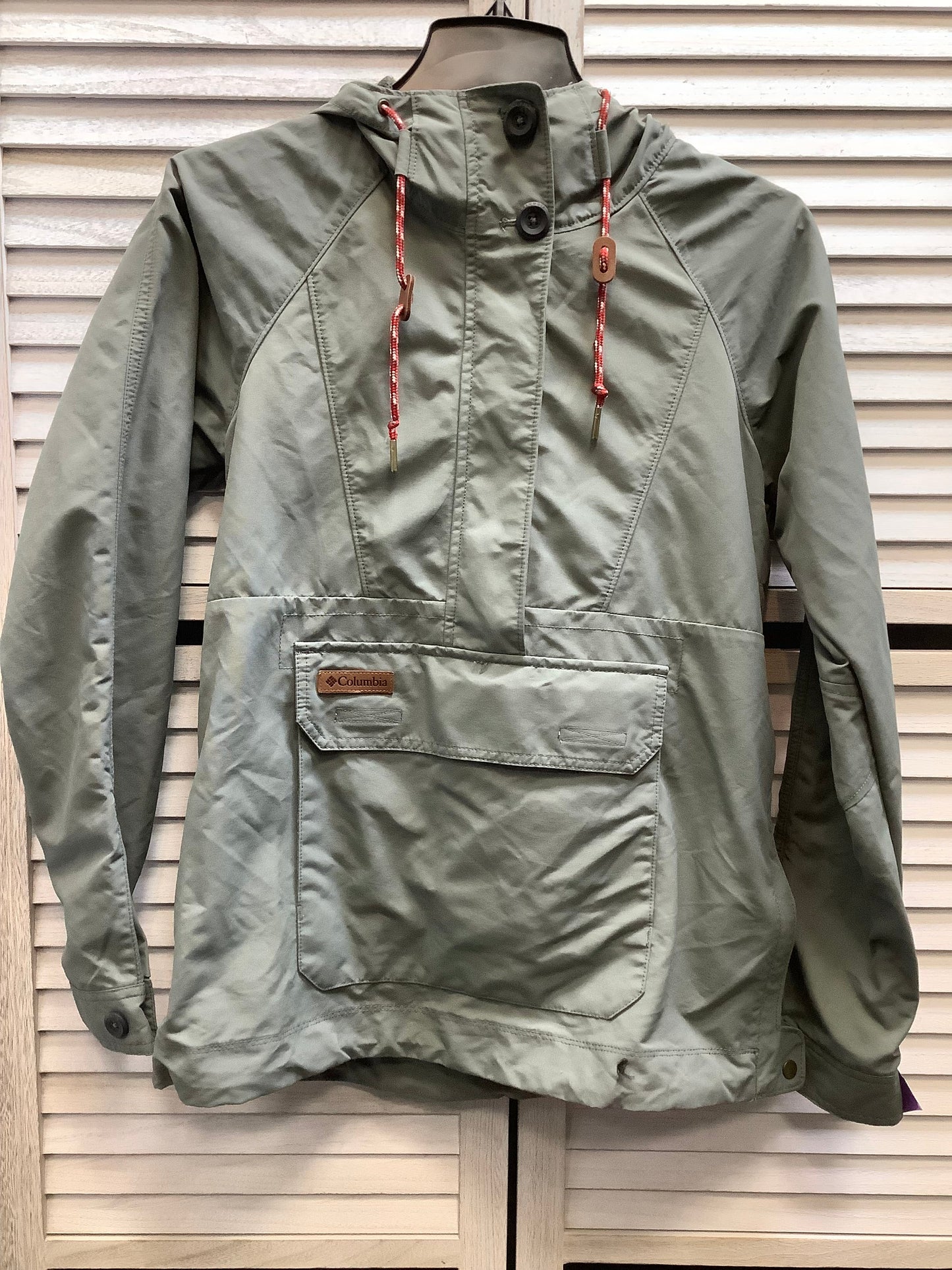 Jacket Windbreaker By Columbia In Green, Size: S