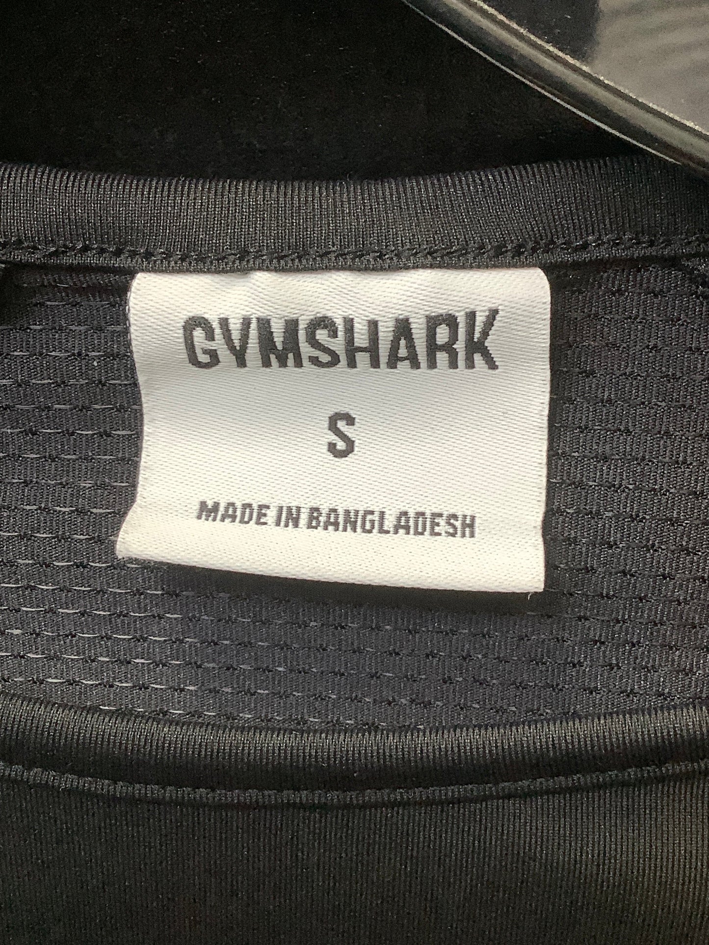 Black Athletic Top Long Sleeve Crewneck Gym Shark, Size S