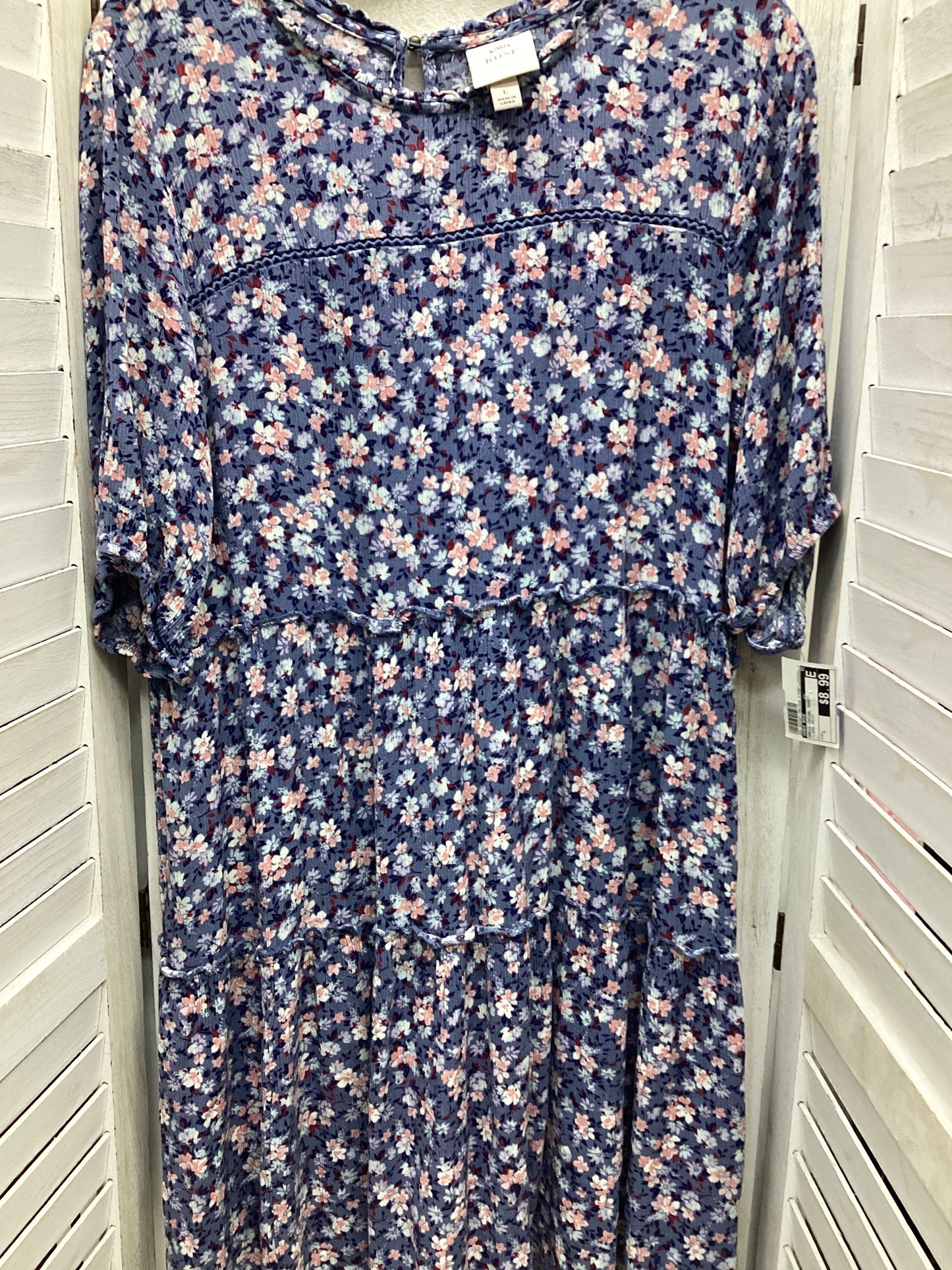 Floral Print Dress Casual Short Knox Rose, Size L