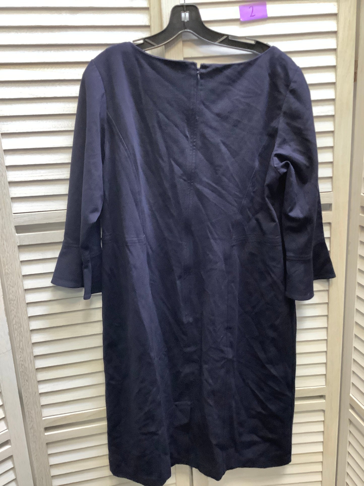 Navy Dress Casual Midi Talbots, Size 14