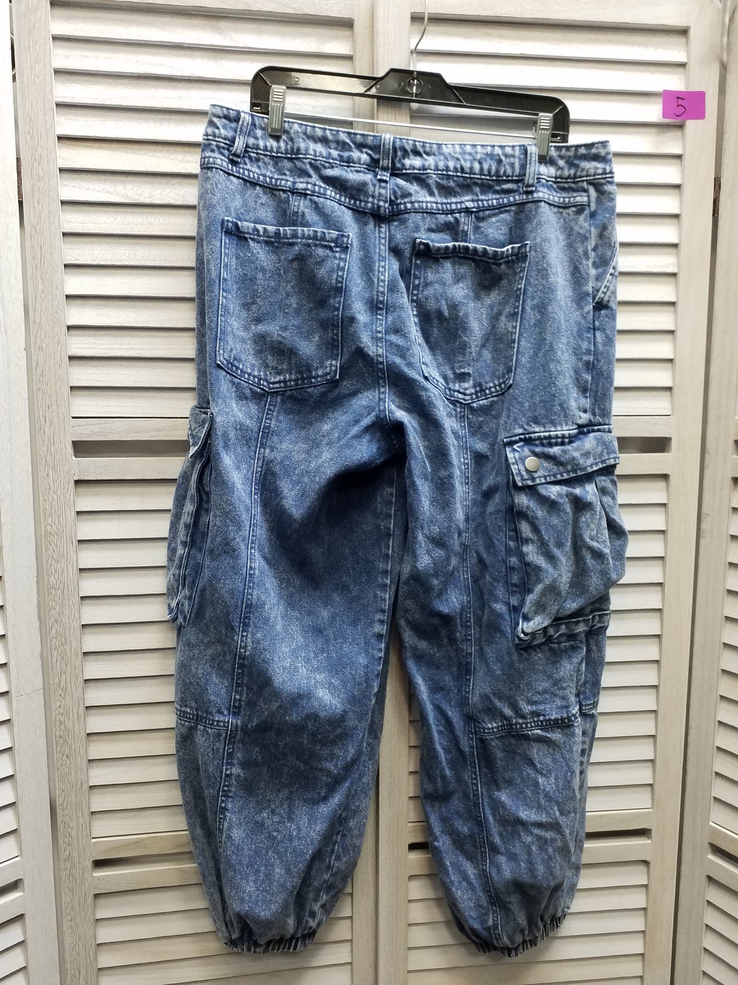 Blue Denim Pants Cargo & Utility Clothes Mentor, Size 14