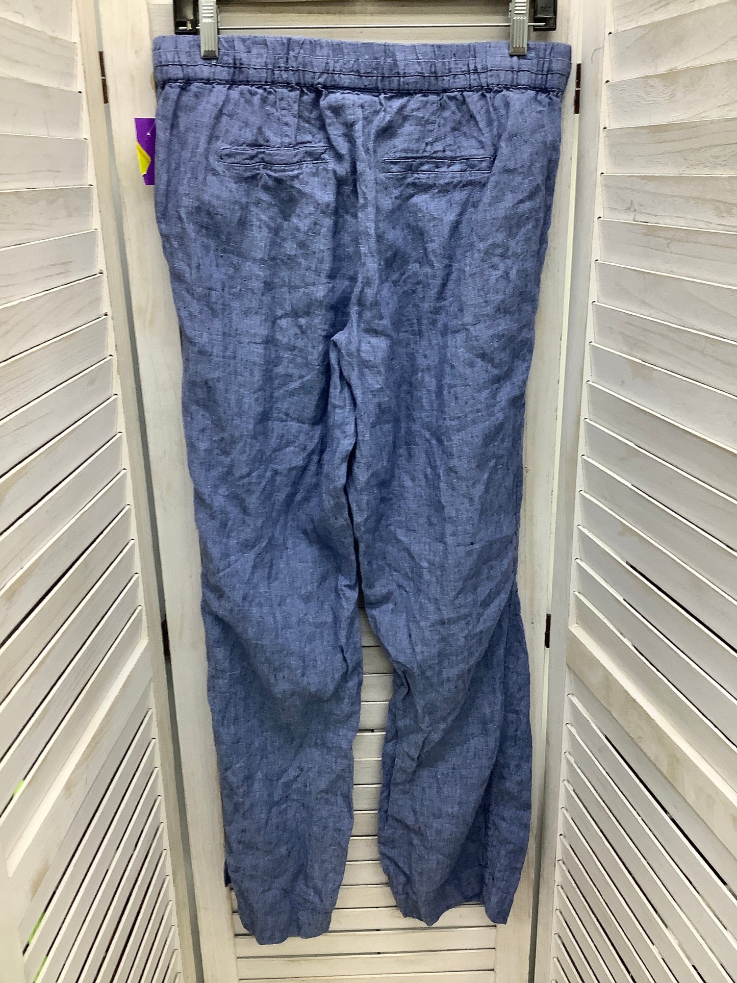 Pants Linen By Charter Club In Blue, Size: M