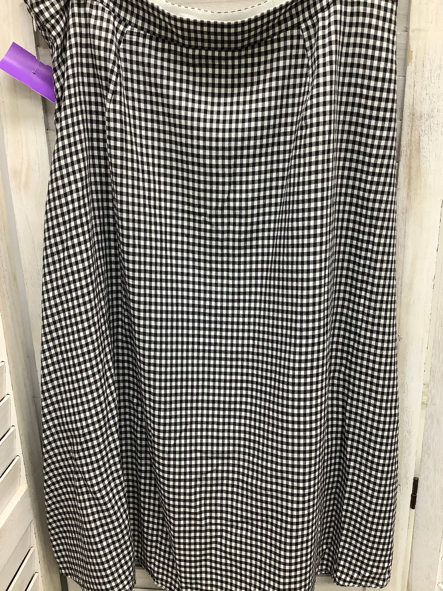 Checkered Pattern Skirt Midi Loft, Size 4