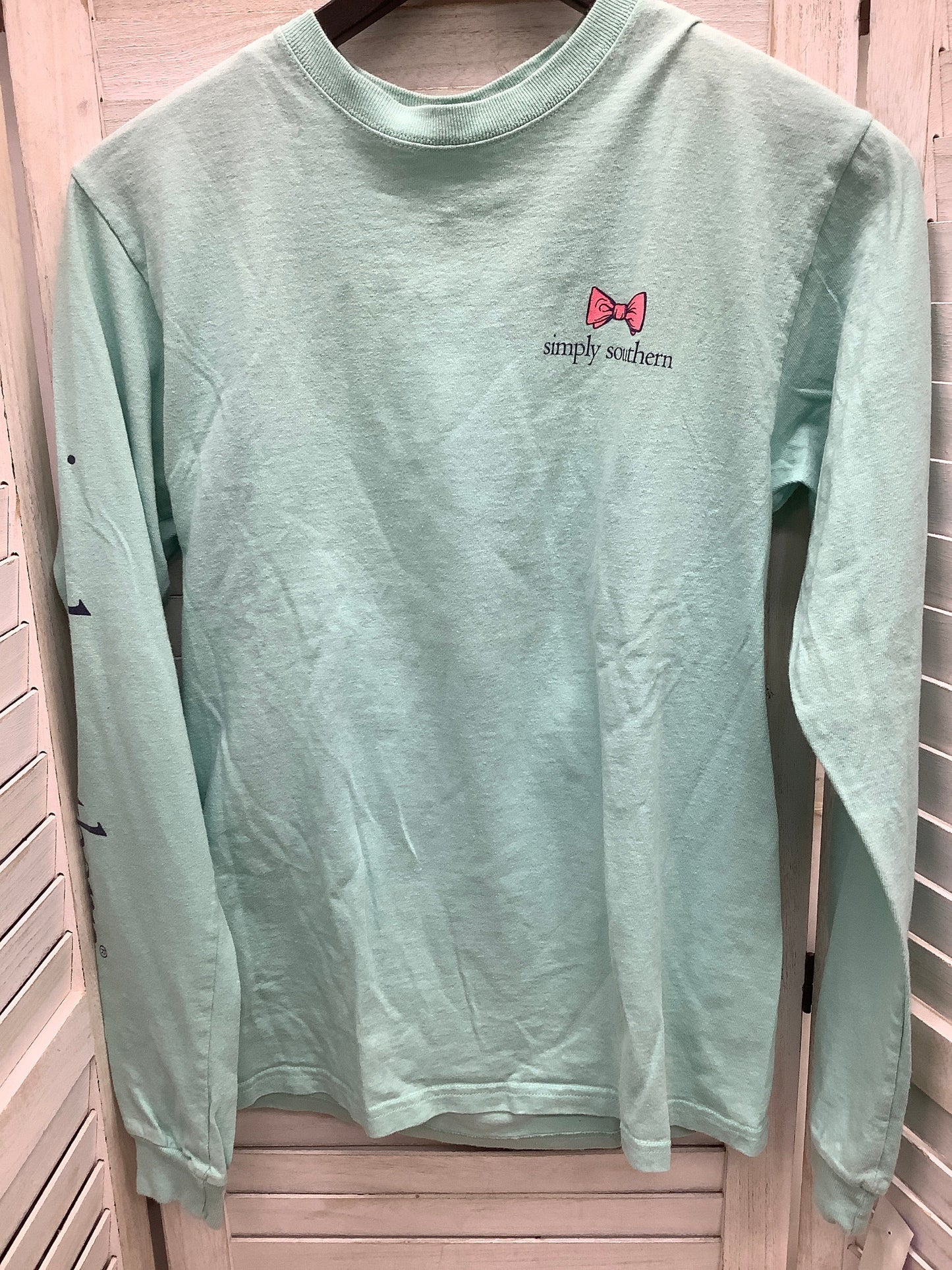 Teal Top Long Sleeve Basic Simply Southern, Size S