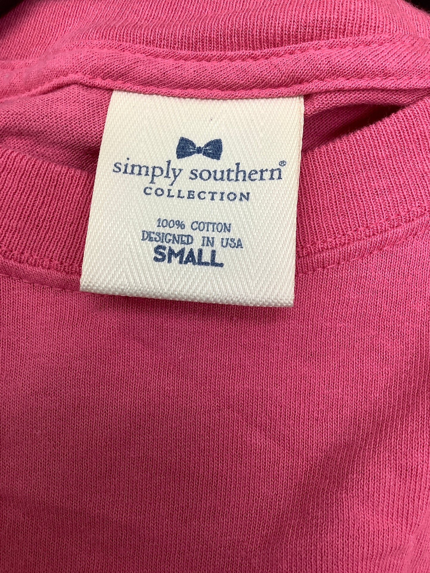 Pink Top Long Sleeve Simply Southern, Size S