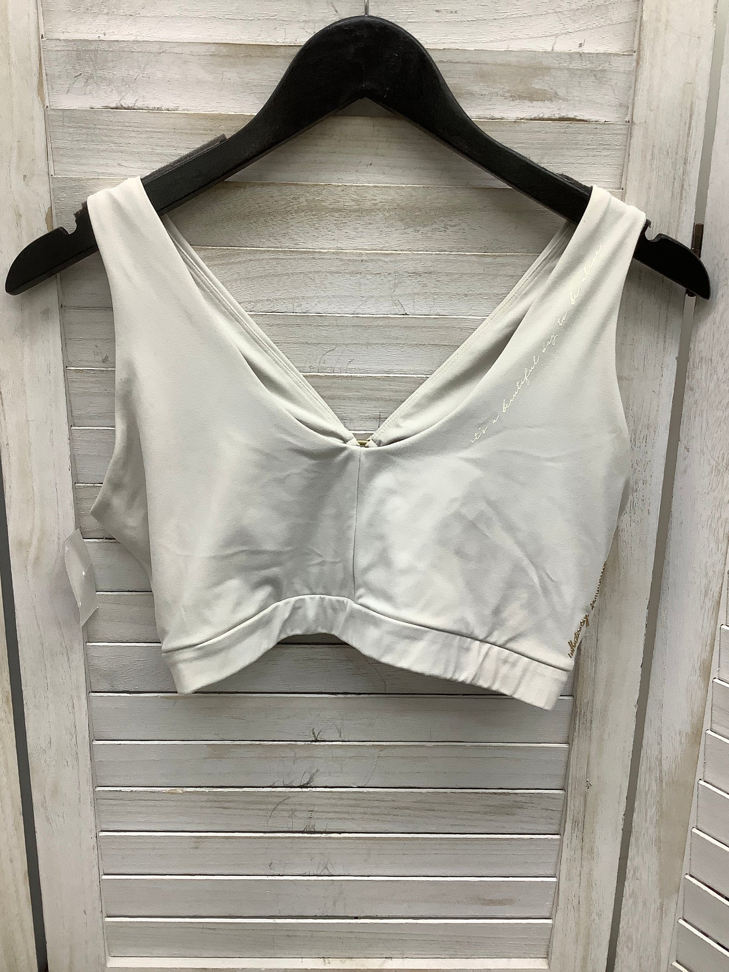 Cream Athletic Bra Gym Shark, Size L