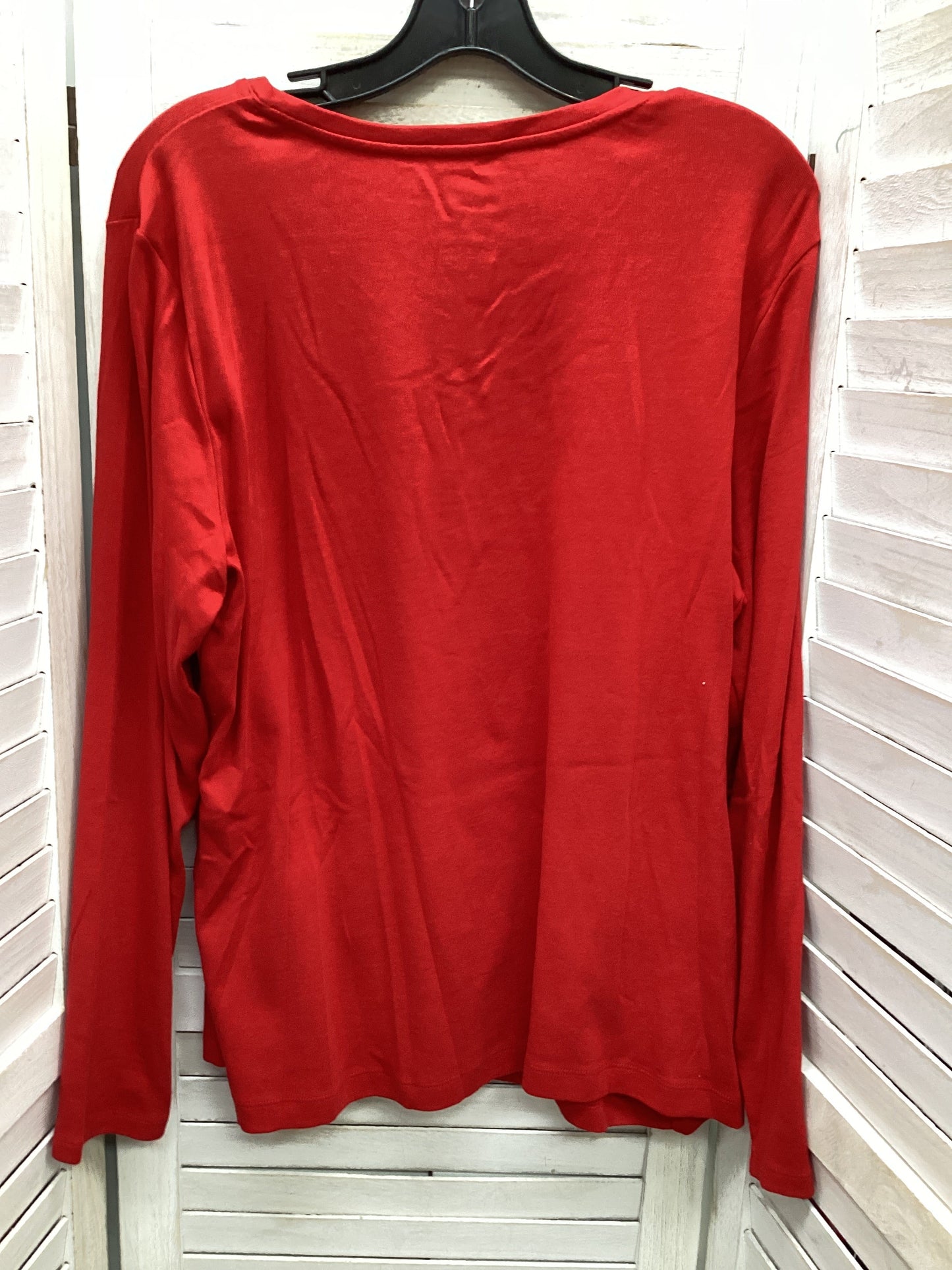 Top Long Sleeve By Croft And Barrow In Red, Size: 2x