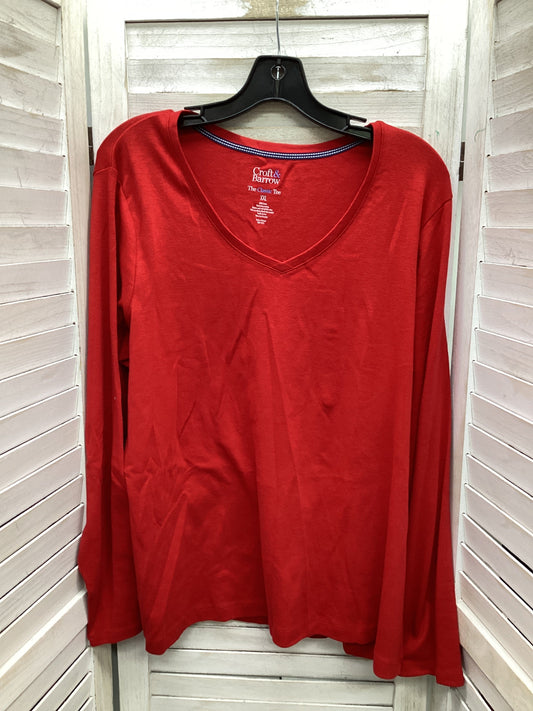 Top Long Sleeve By Croft And Barrow In Red, Size: 2x