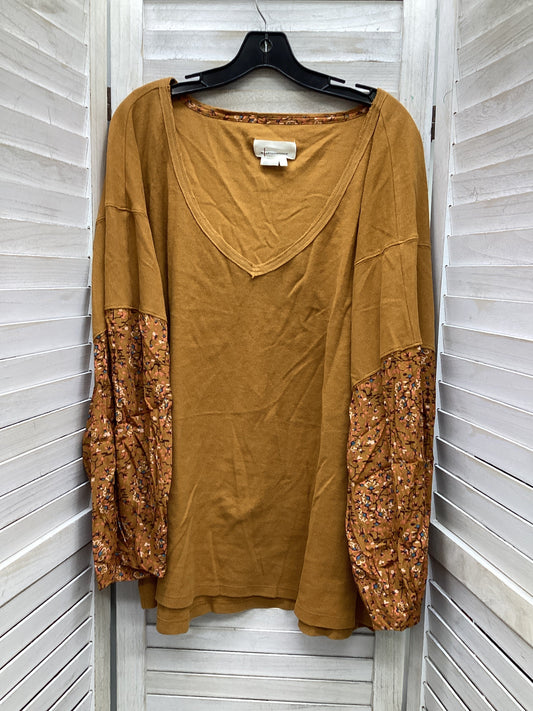 Top Long Sleeve By Anthropologie In Orange, Size: Xl