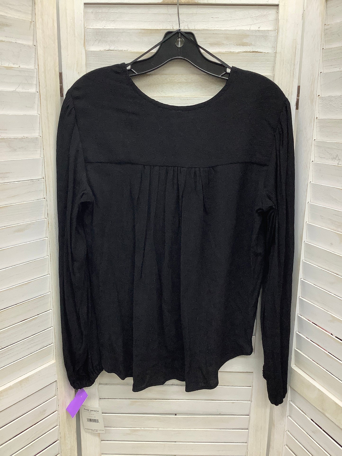Black Top Long Sleeve Free People, Size Xs