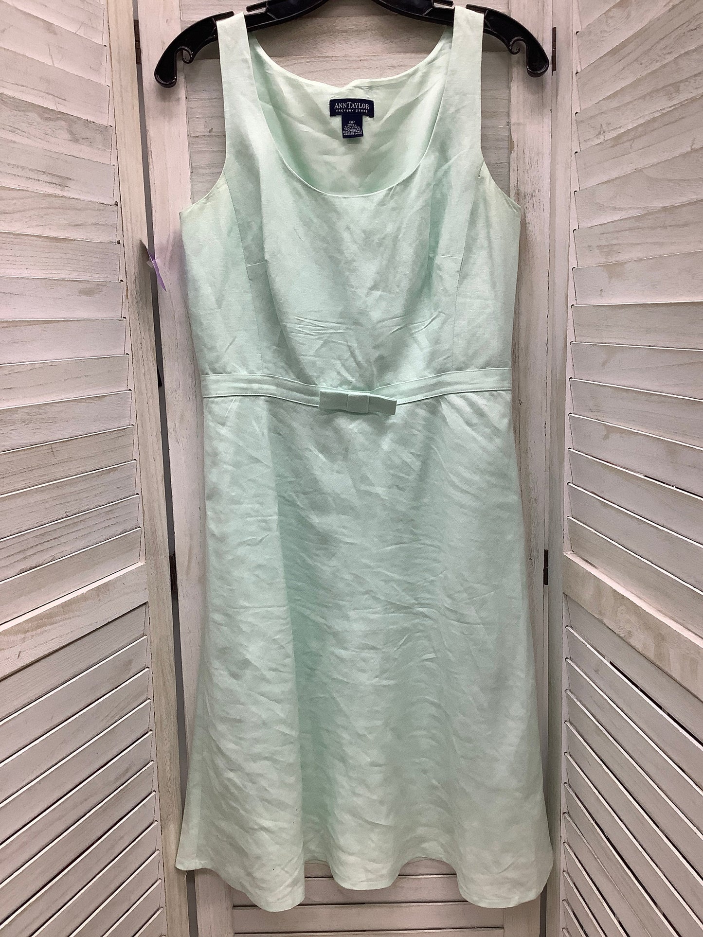 Green Dress Casual Midi Ann Taylor, Size 8