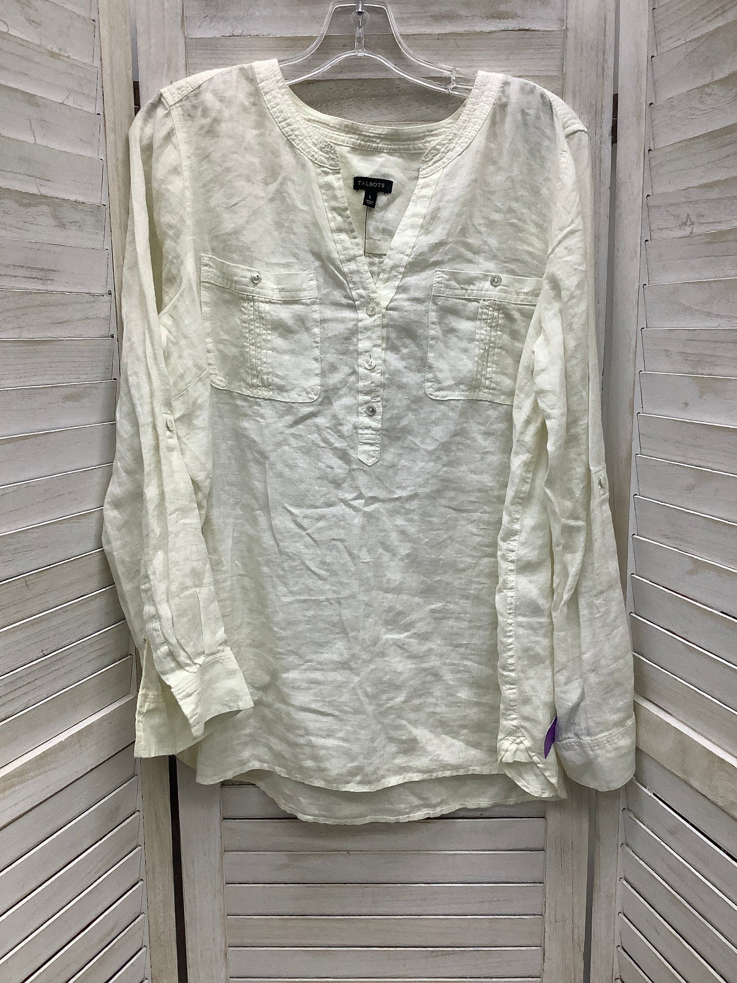 White Top Long Sleeve Talbots, Size L