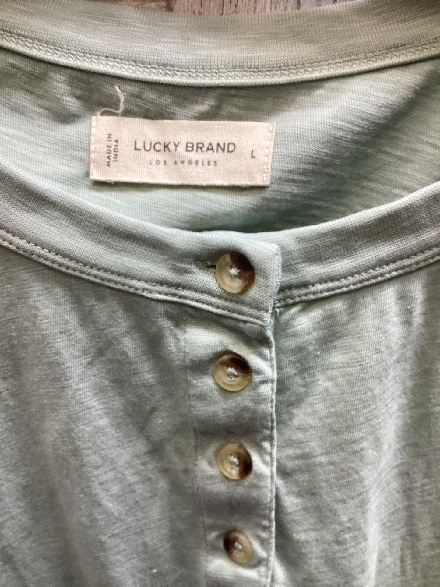 Green Top Long Sleeve Lucky Brand, Size L