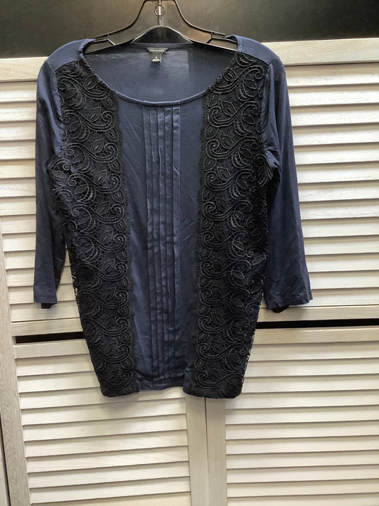 Navy Top 3/4 Sleeve Ann Taylor, Size S