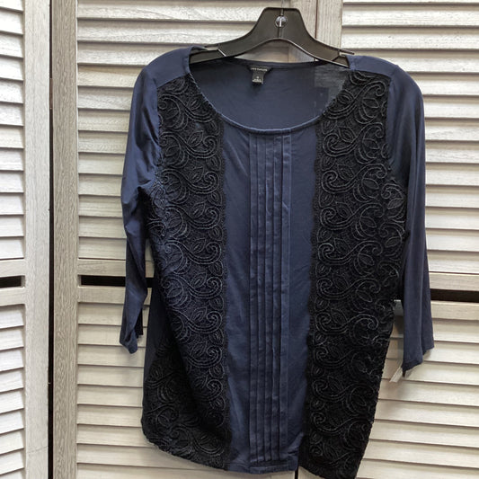 Top 3/4 Sleeve By Ann Taylor In Navy, Size: S