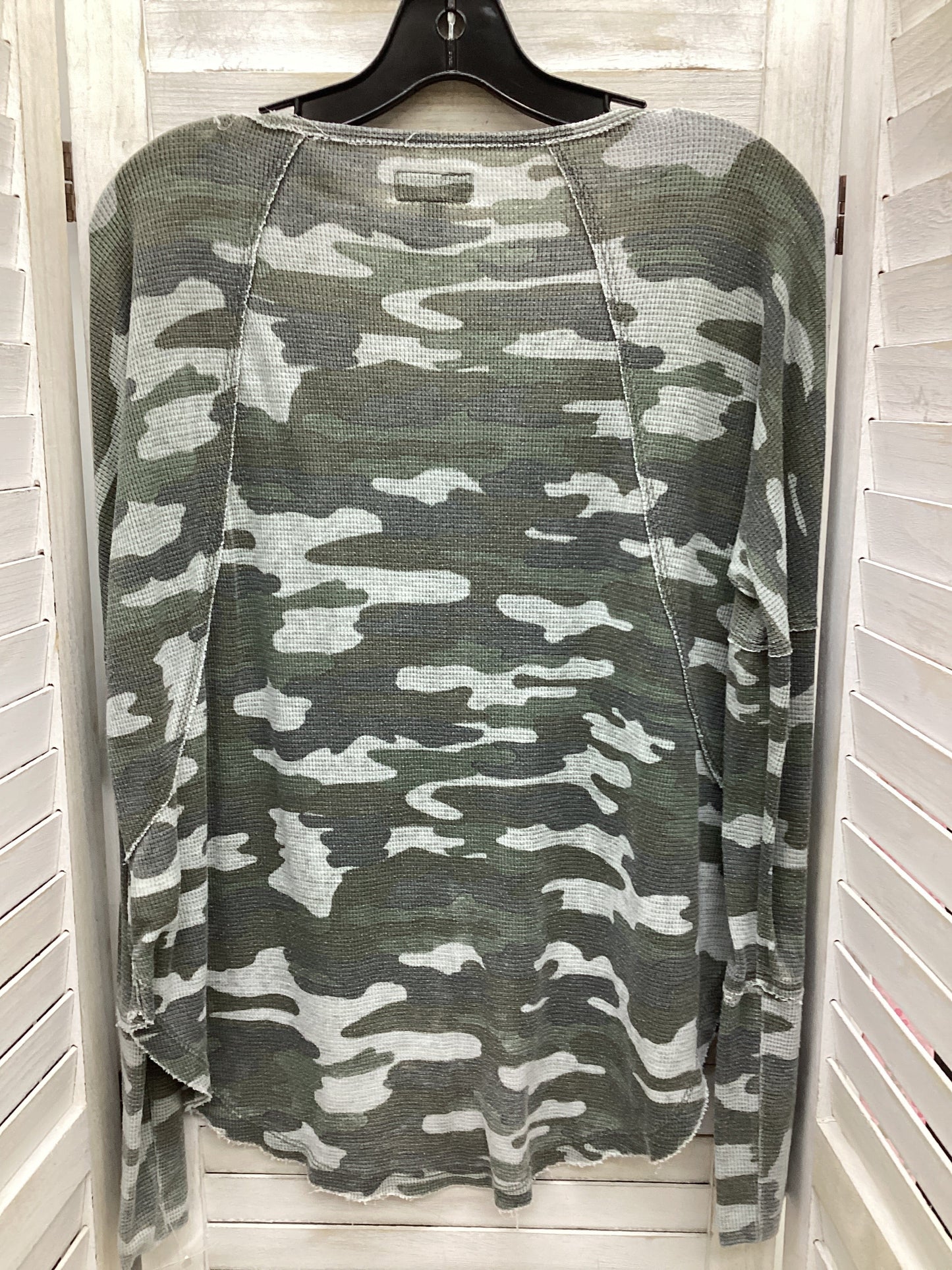 Camouflage Print Top Long Sleeve Lucky Brand, Size M