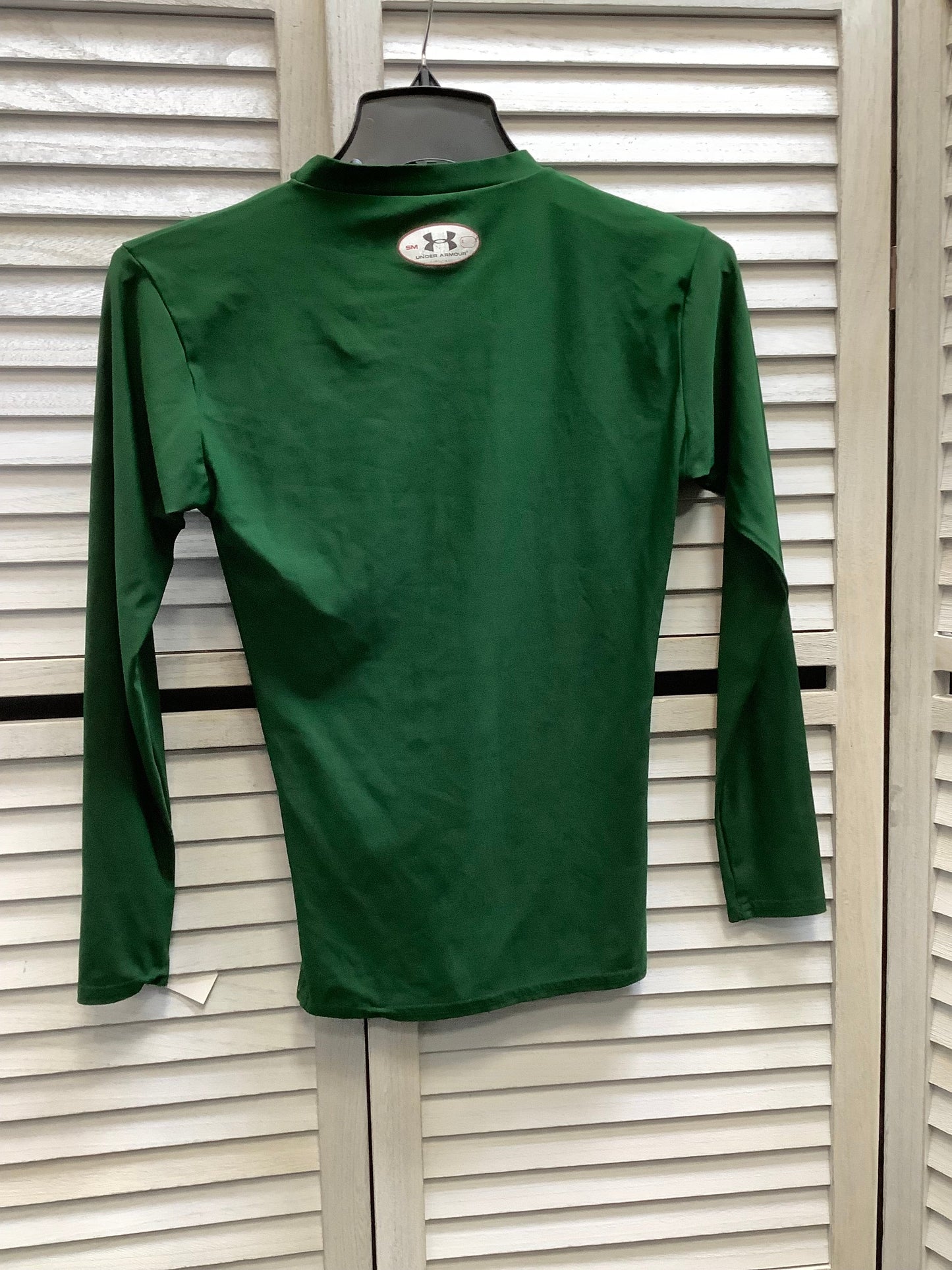 Athletic Top Long Sleeve Collar By Under Armour In Green, Size: S