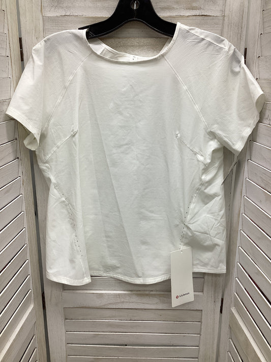 White Athletic Top Short Sleeve Lululemon, Size 6