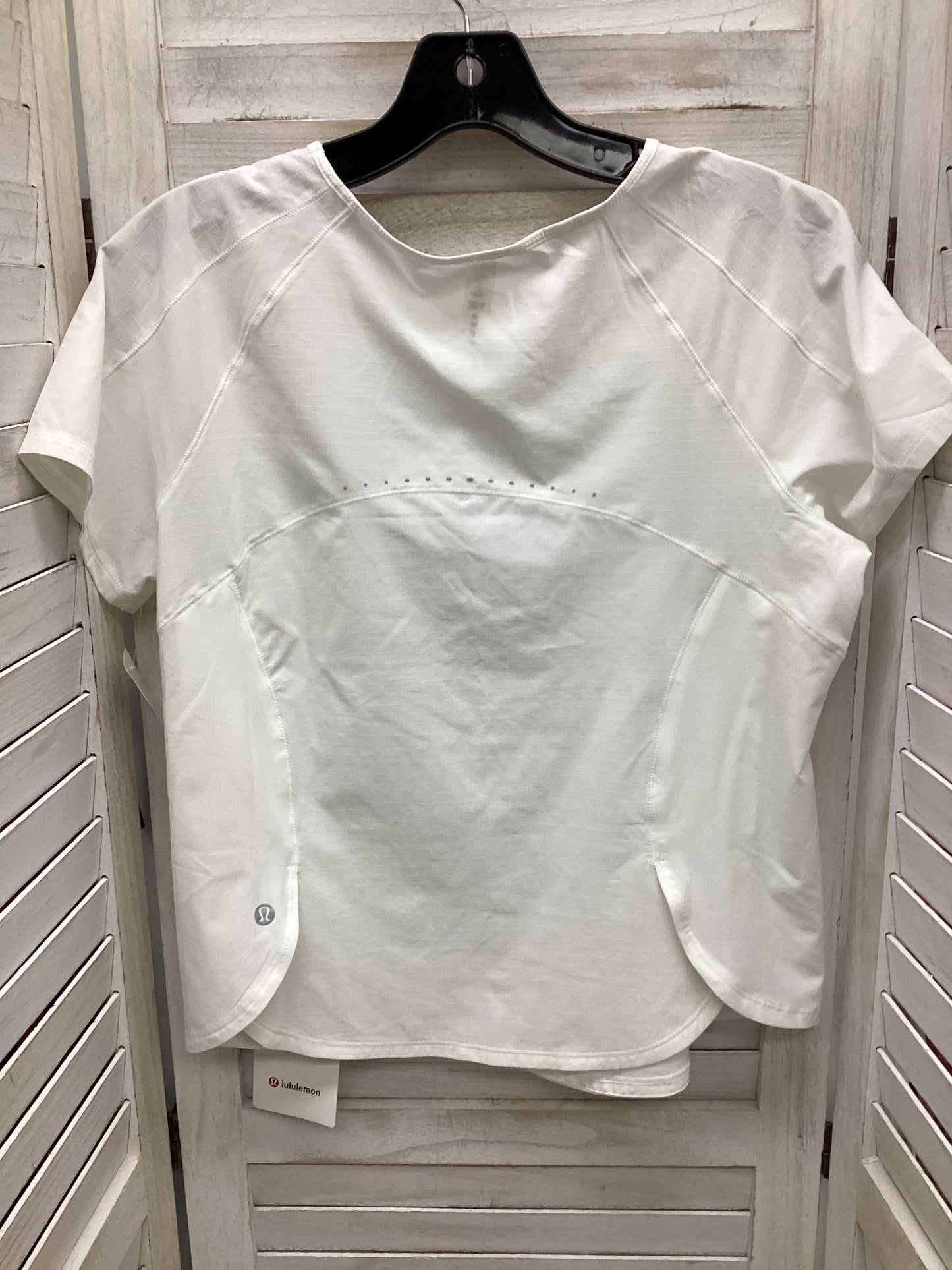 White Athletic Top Short Sleeve Lululemon, Size 6