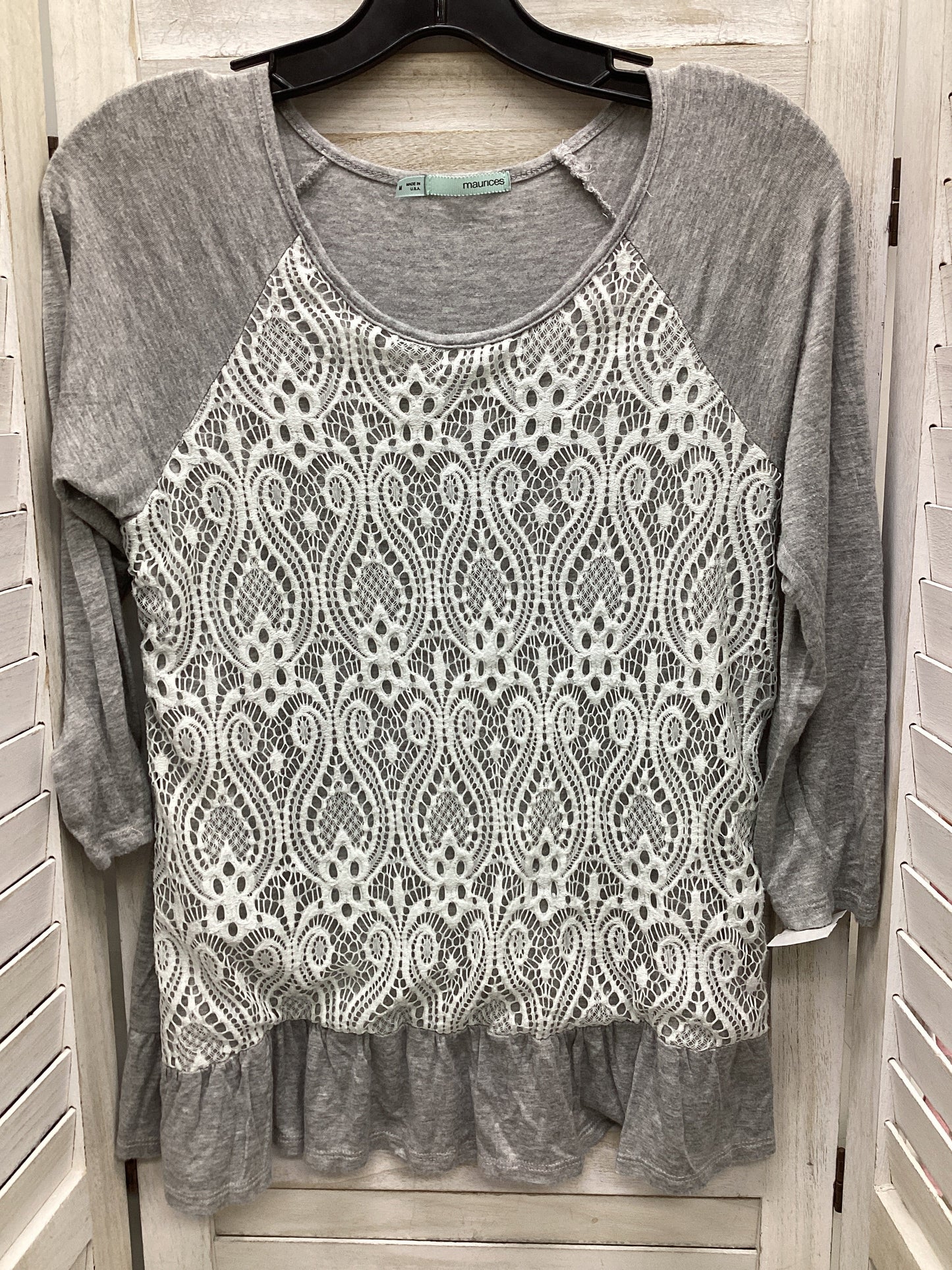 Grey Top Long Sleeve Maurices, Size M