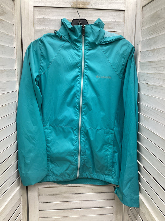 Jacket Windbreaker By Columbia In Blue, Size: S