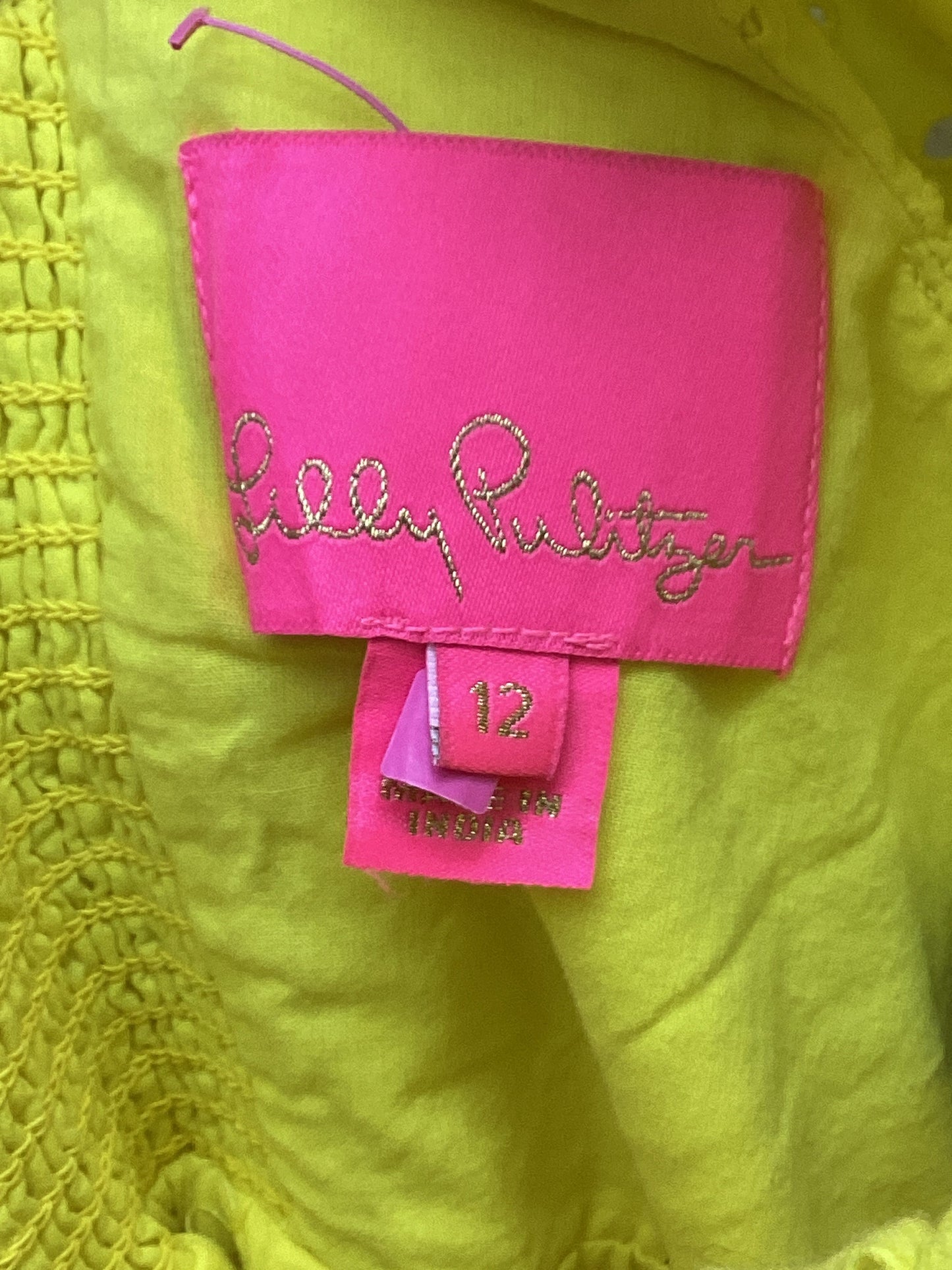 Yellow Dress Casual Short Lilly Pulitzer, Size 12