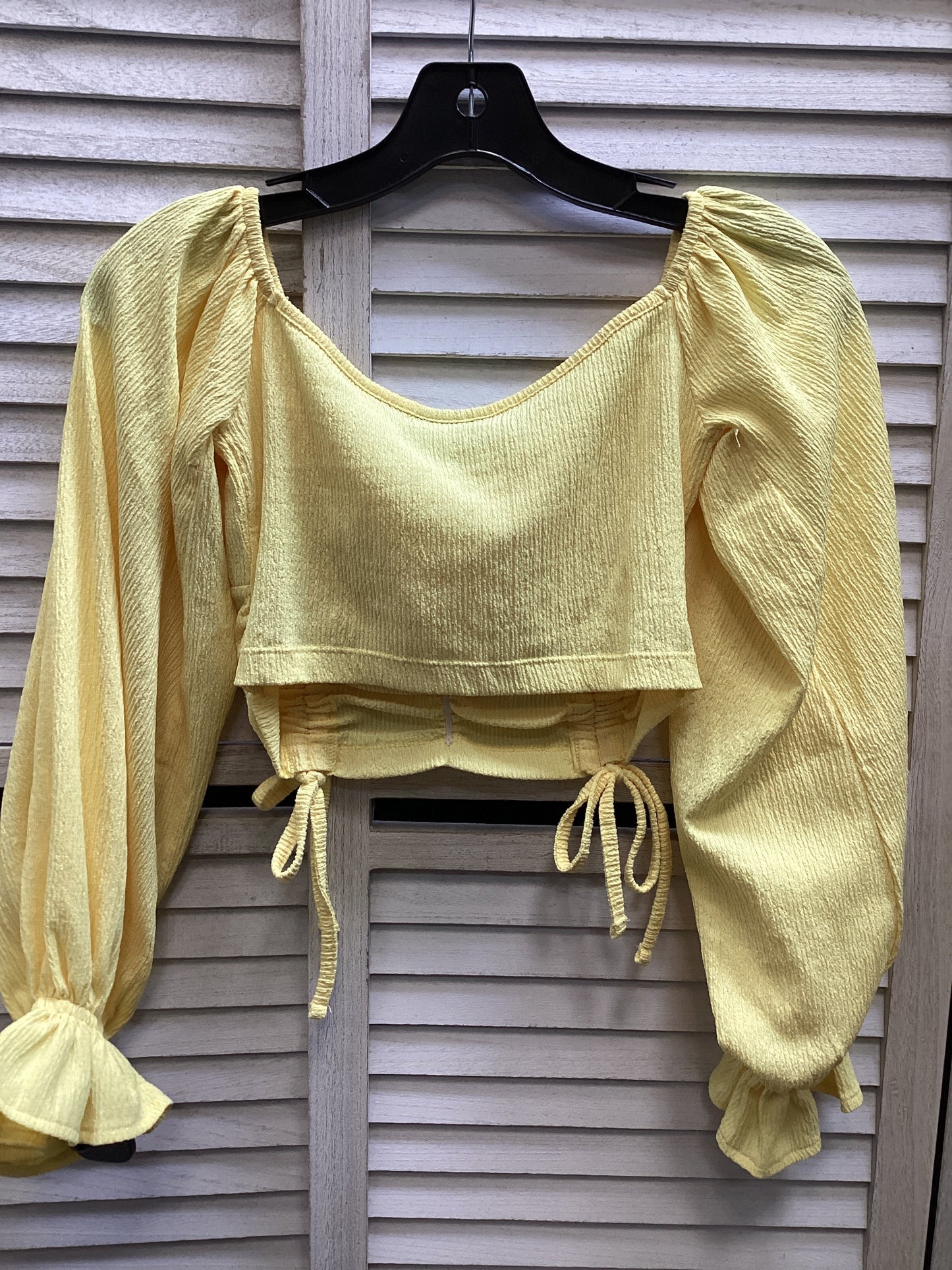 Top Long Sleeve By Asos In Yellow, Size: 4