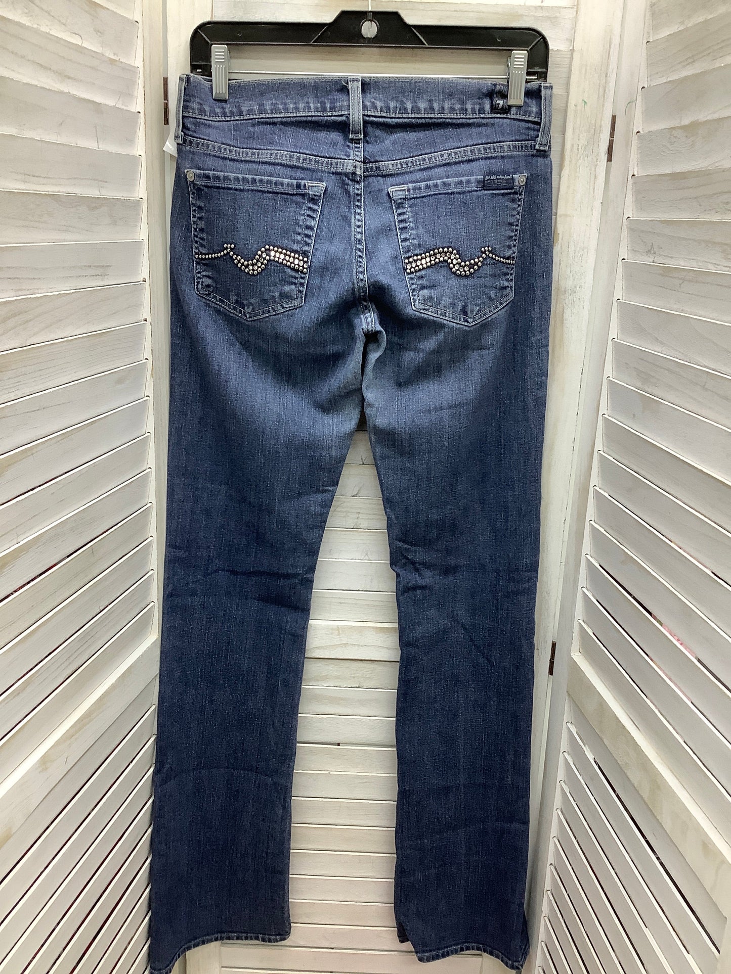 Jeans Boot Cut By 7 For All Mankind In Blue Denim, Size: 4