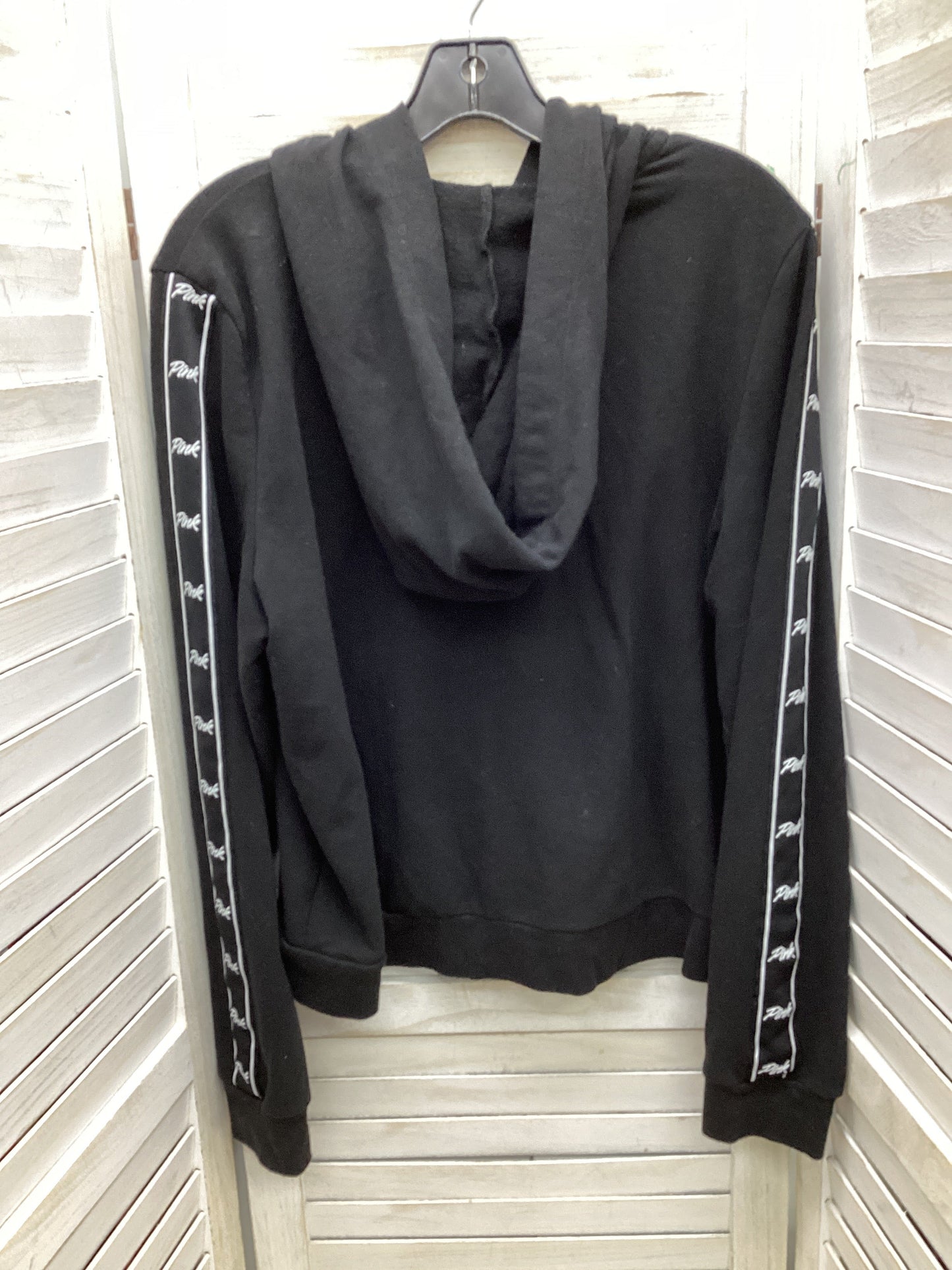 Sweatshirt Hoodie By Pink In Black, Size: L