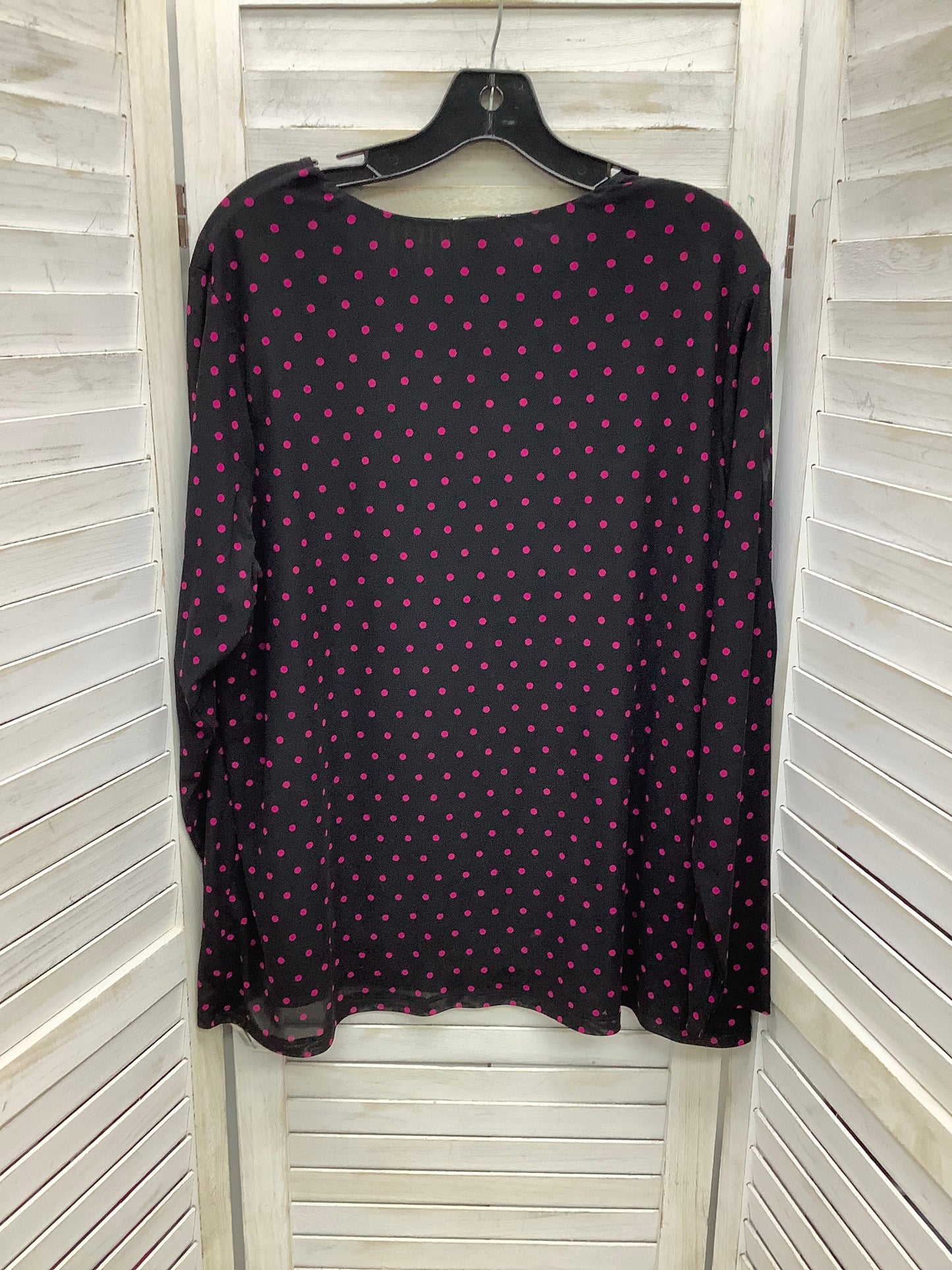 Top Long Sleeve By Cato In Polkadot Pattern, Size: 2x