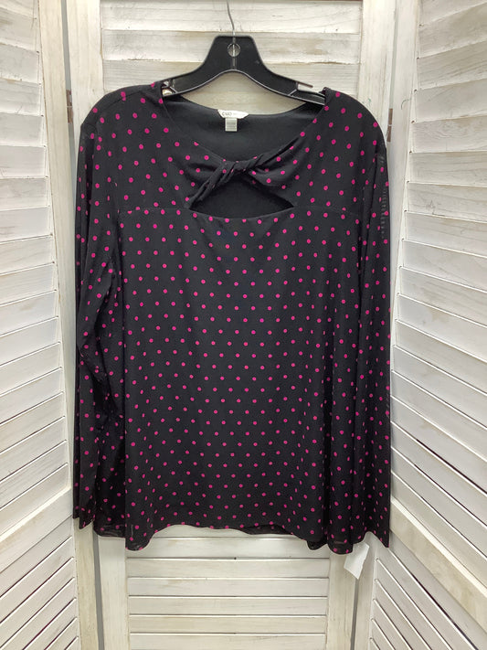 Top Long Sleeve By Cato In Polkadot Pattern, Size: 2x