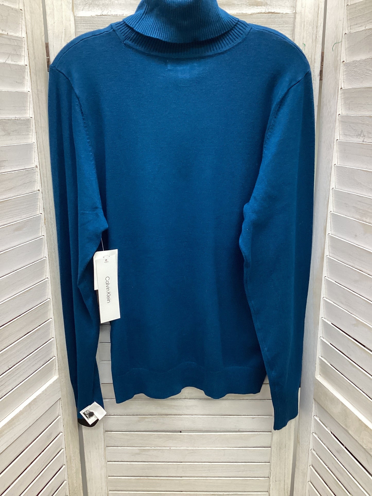 Top Long Sleeve By Calvin Klein In Teal, Size: L