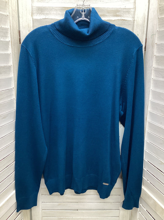 Top Long Sleeve By Calvin Klein In Teal, Size: L