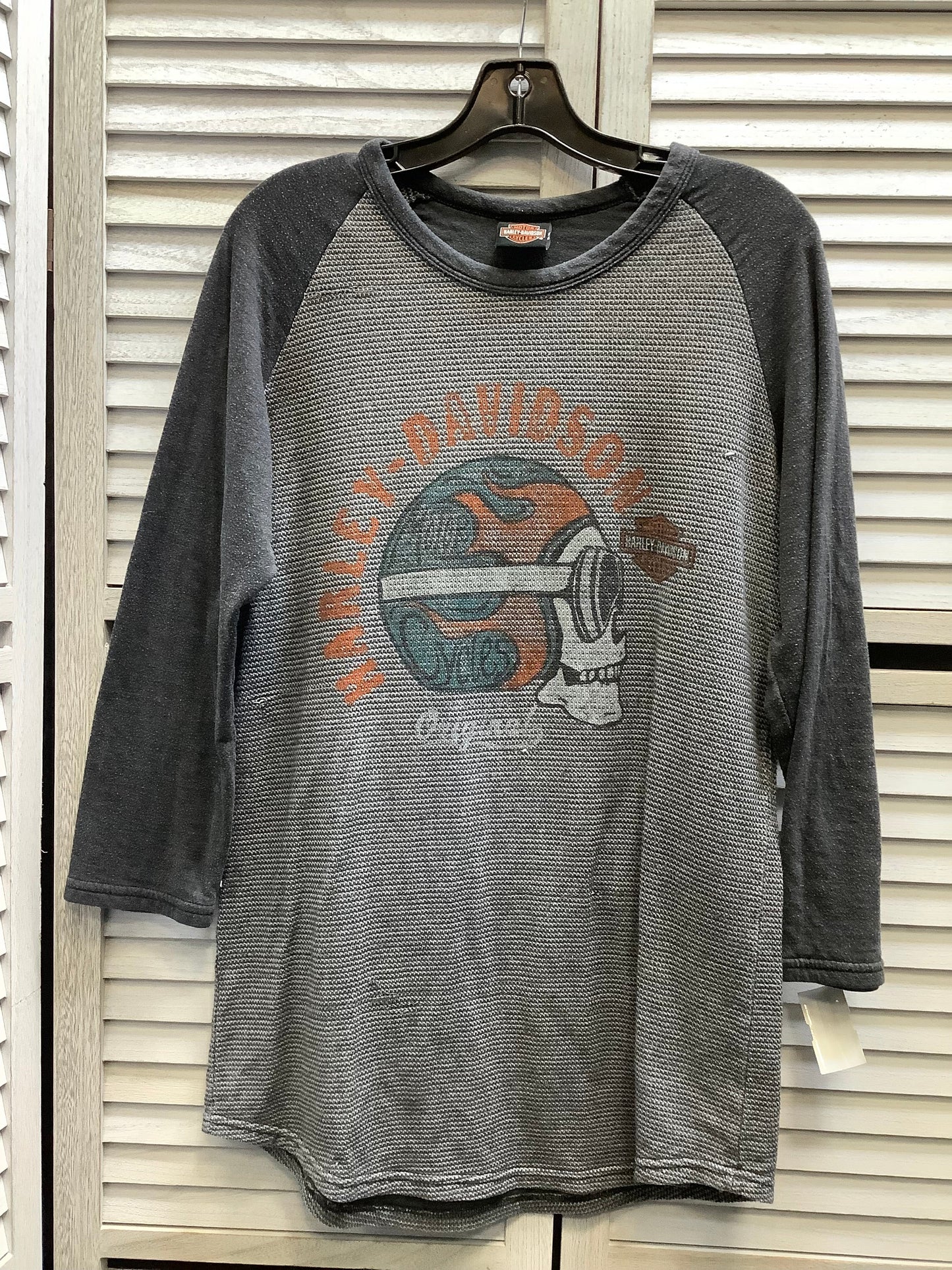 Top Long Sleeve By Harley Davidson In Grey, Size: Xl