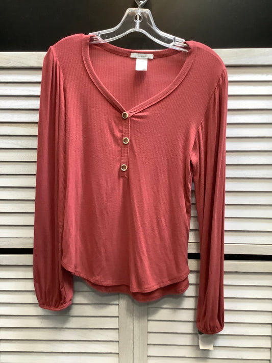 Top Long Sleeve By Acemi In Pink, Size: M