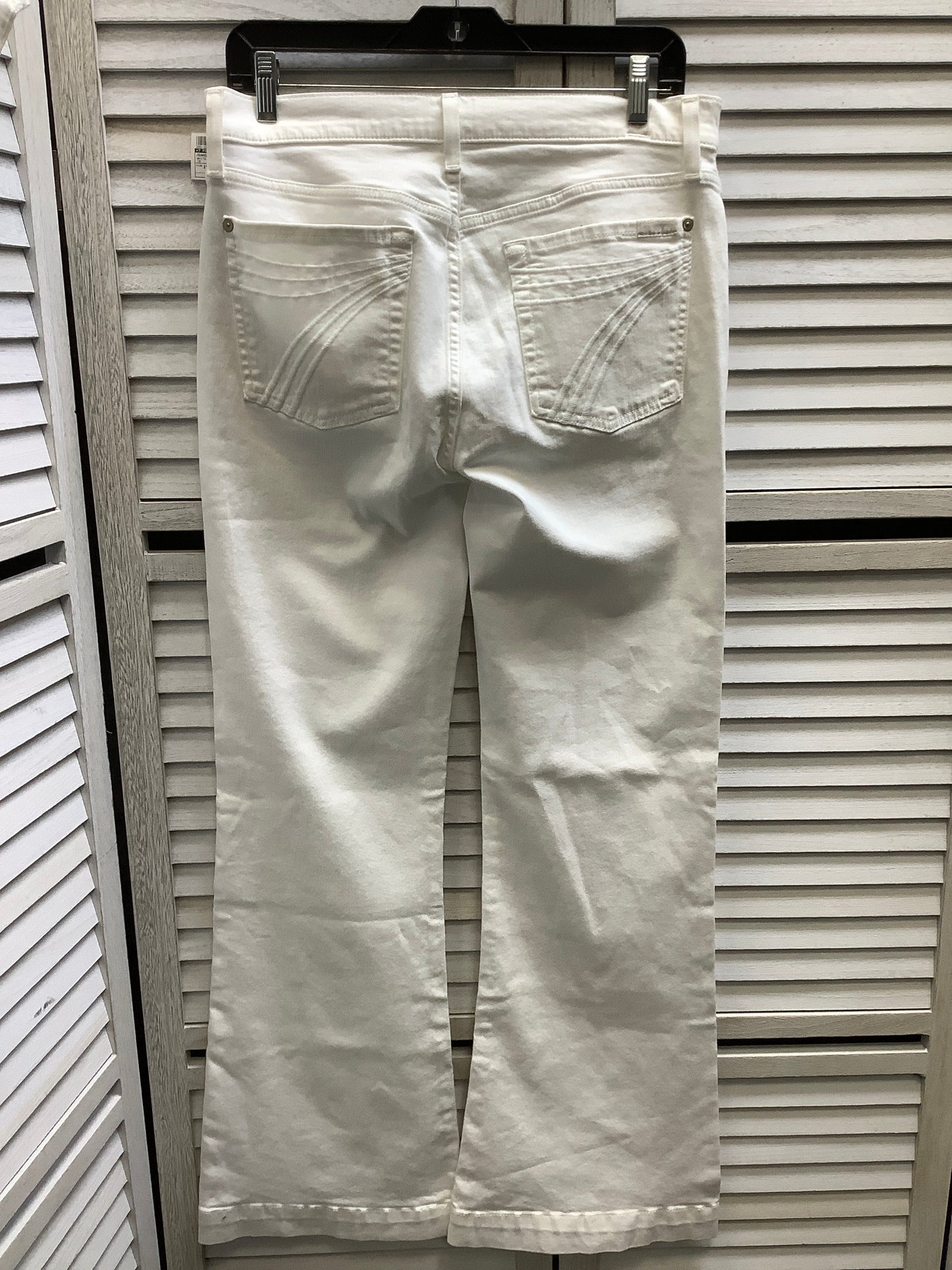 Jeans Boot Cut By 7 For All Mankind In White Denim, Size: 10