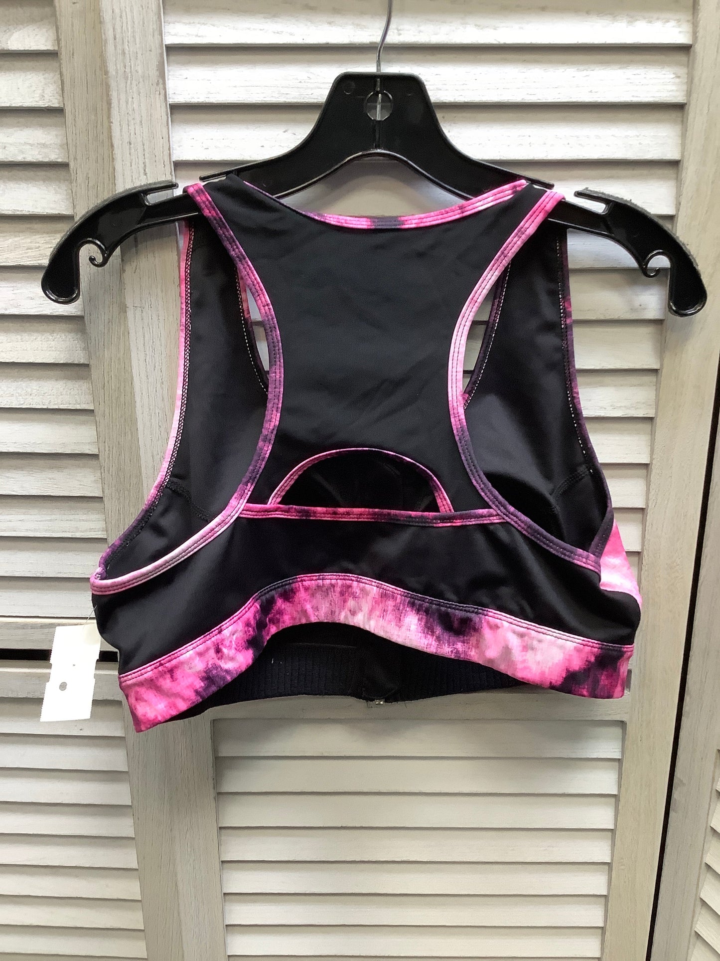 Athletic Bra By Fila In Black & Pink, Size: Xl