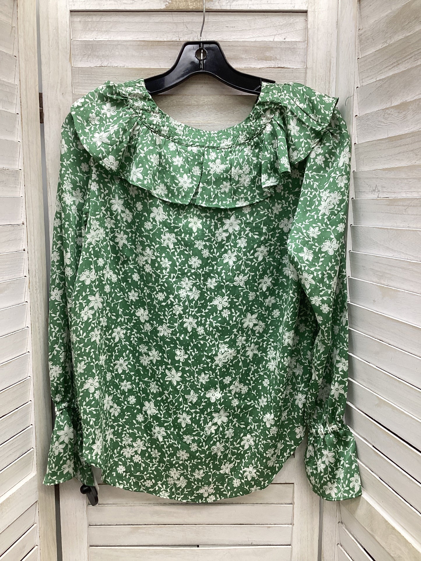 Top Short Sleeve By Ann Taylor In Green, Size: S