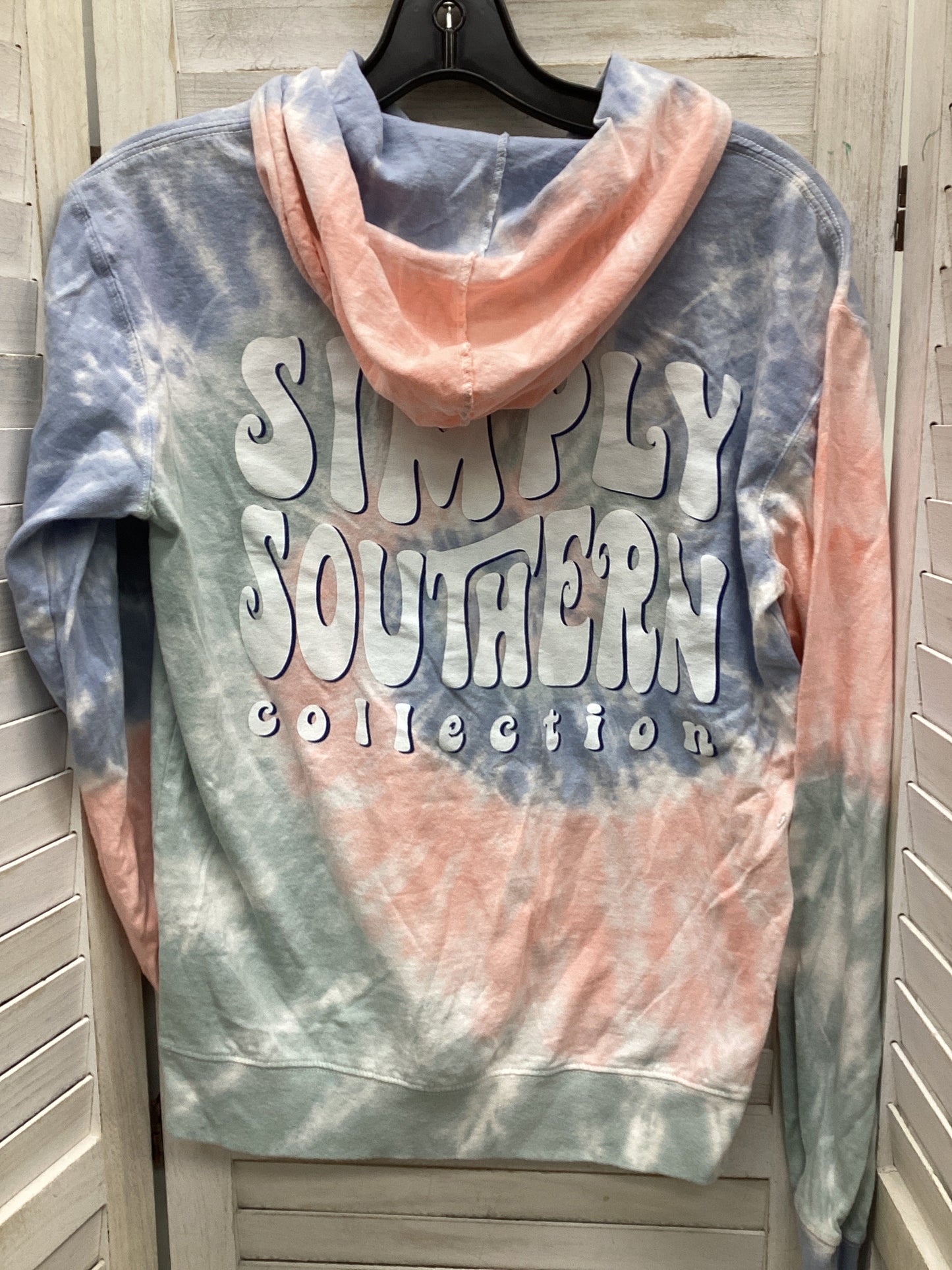 Sweatshirt Hoodie By Simply Southern In Tie Dye Print, Size: S