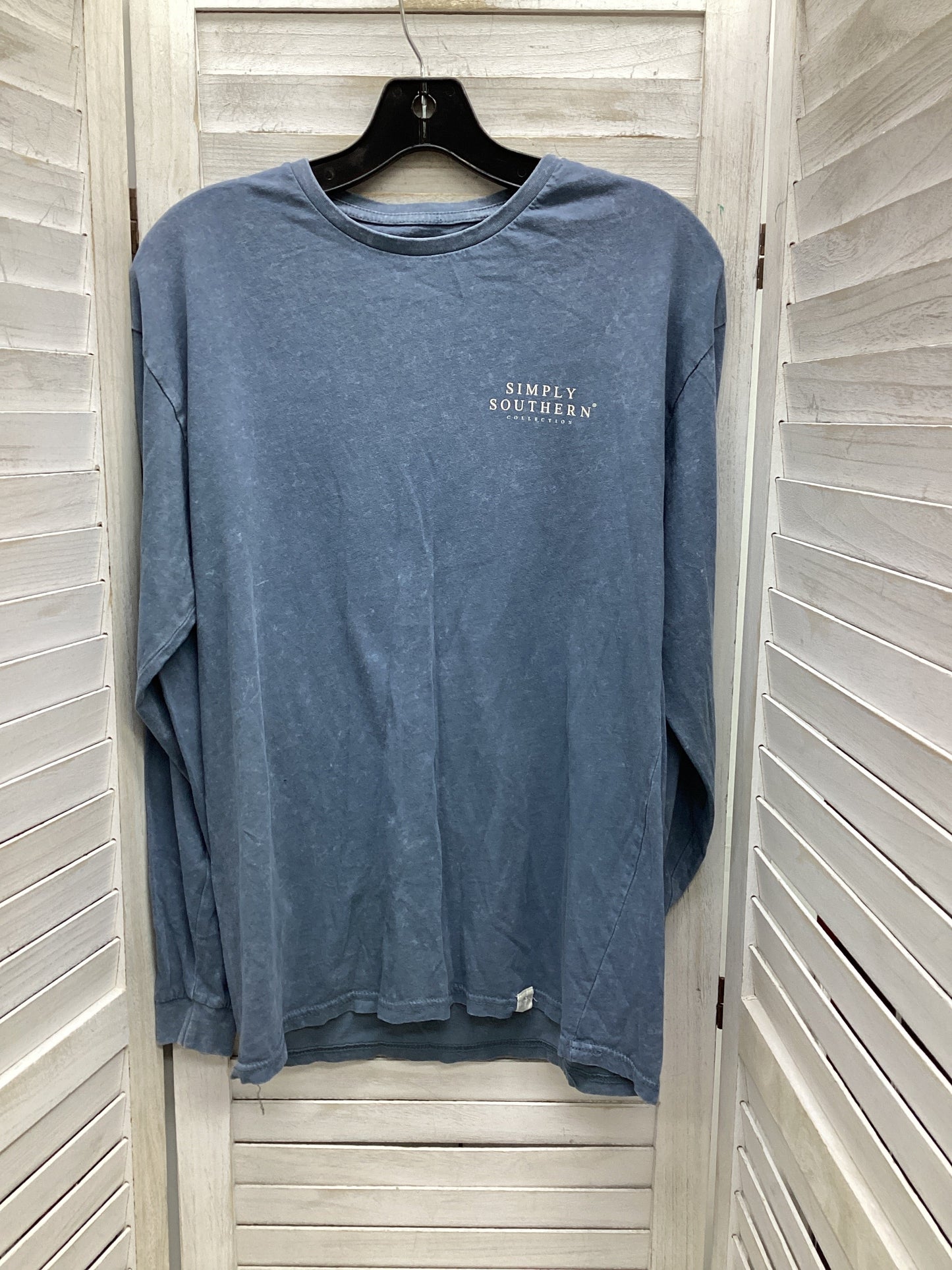 Sweatshirt Crewneck By Simply Southern In Blue, Size: L